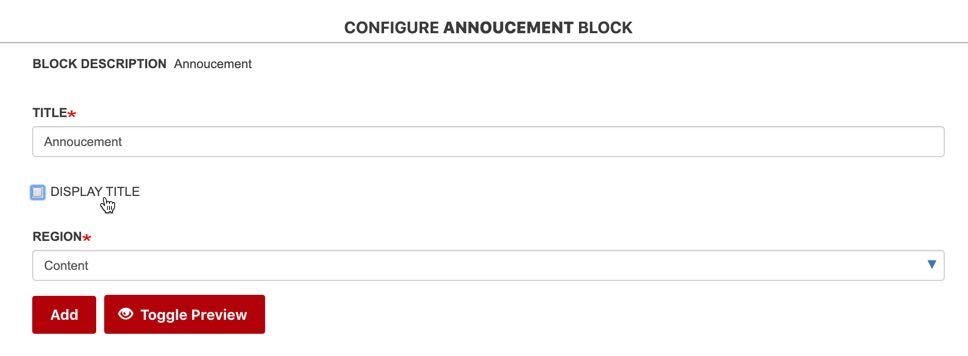Configure Block